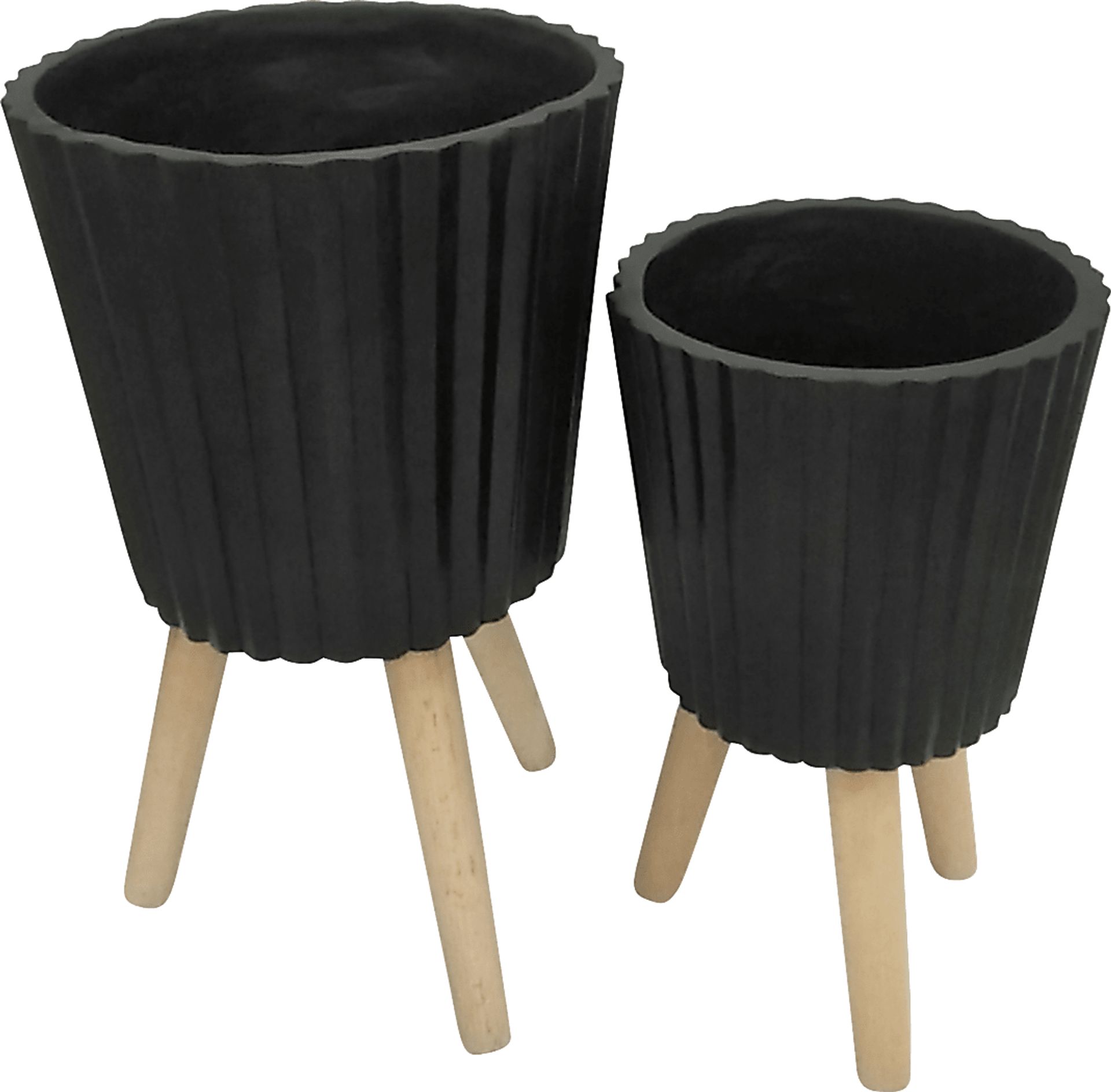 Weirton Black Planter, Set of 2 - Image 1