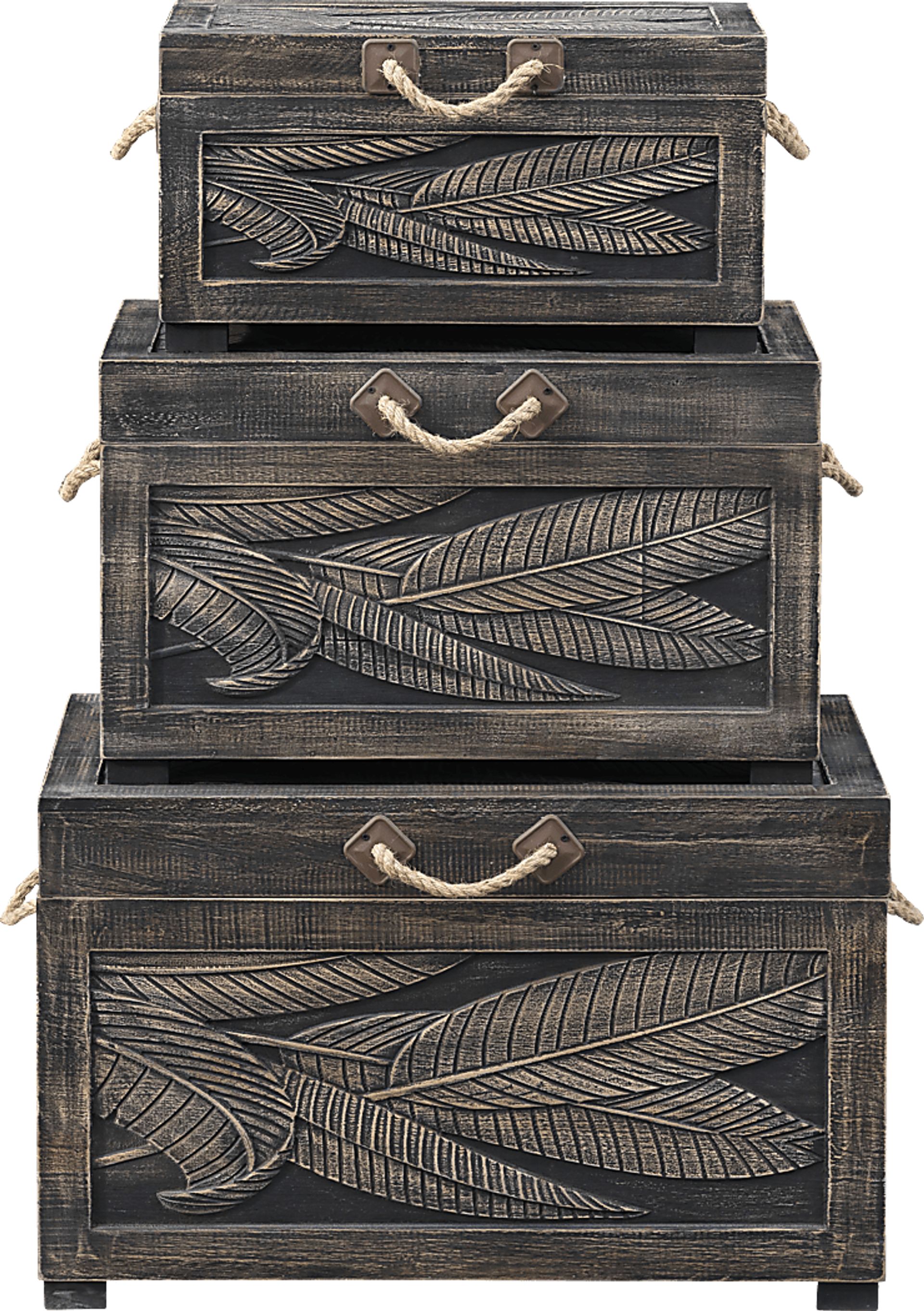Weldwood Tobacco Nesting Tables, Set of 3 - Image 2