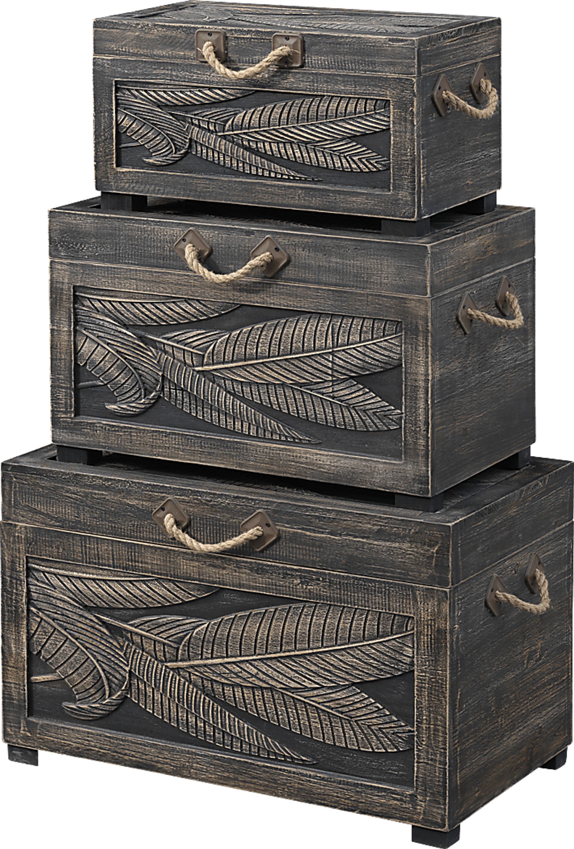Weldwood Tobacco Nesting Tables, Set of 3 - Image 1