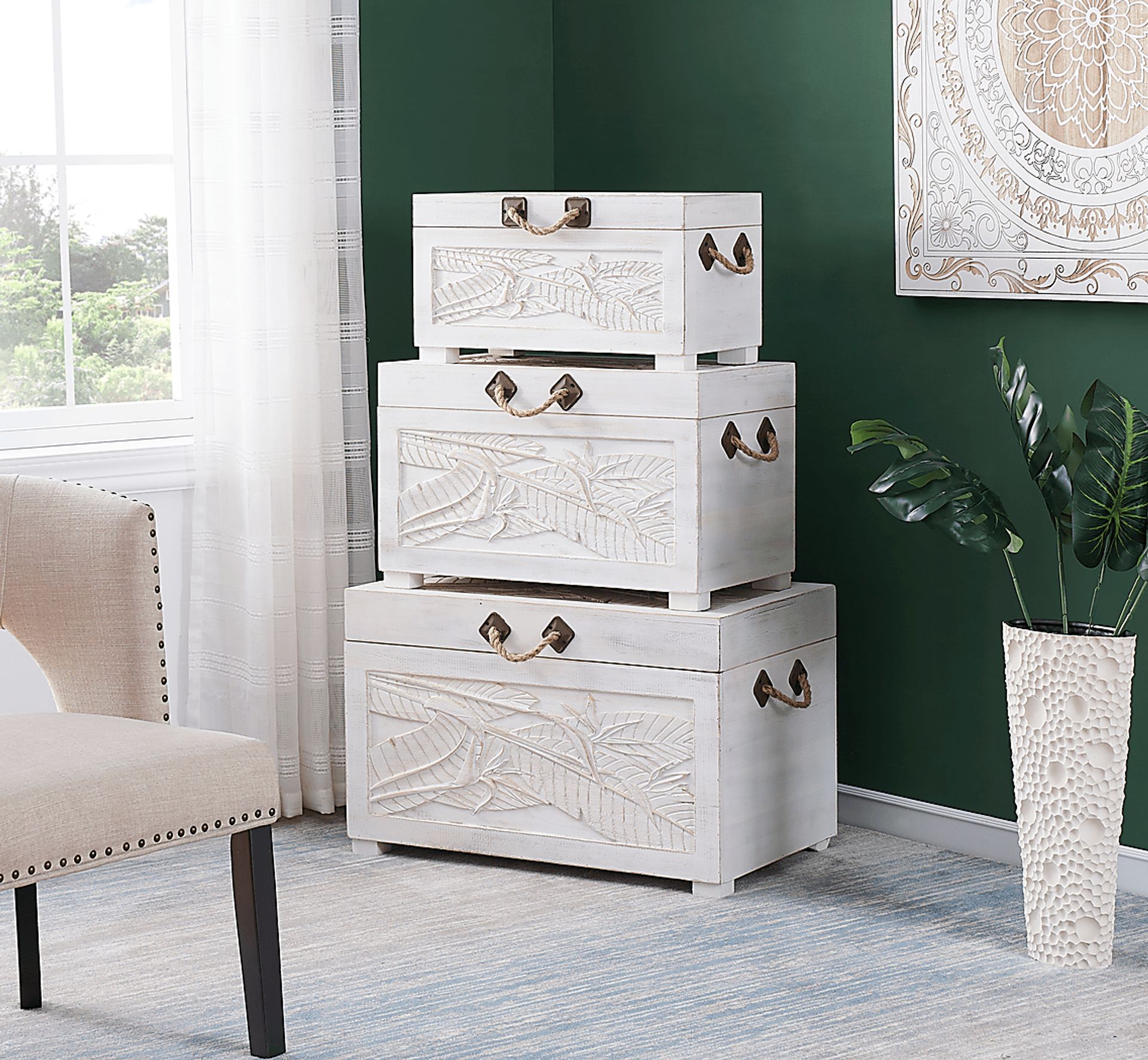 Weldwood White Nesting Tables, Set of 3 - Image 6