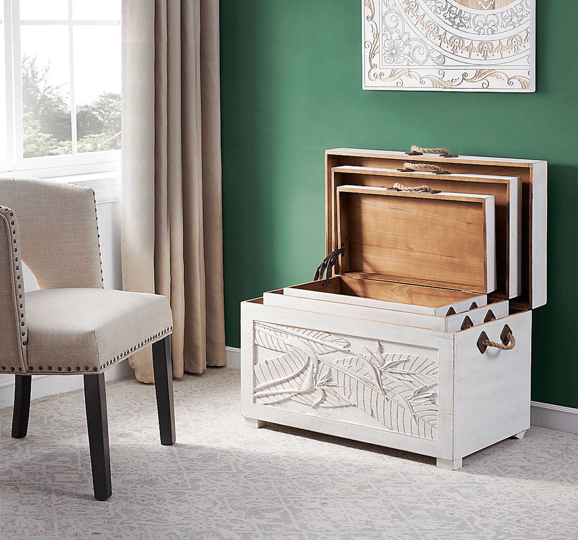 Weldwood White Nesting Tables, Set of 3 - Image 7