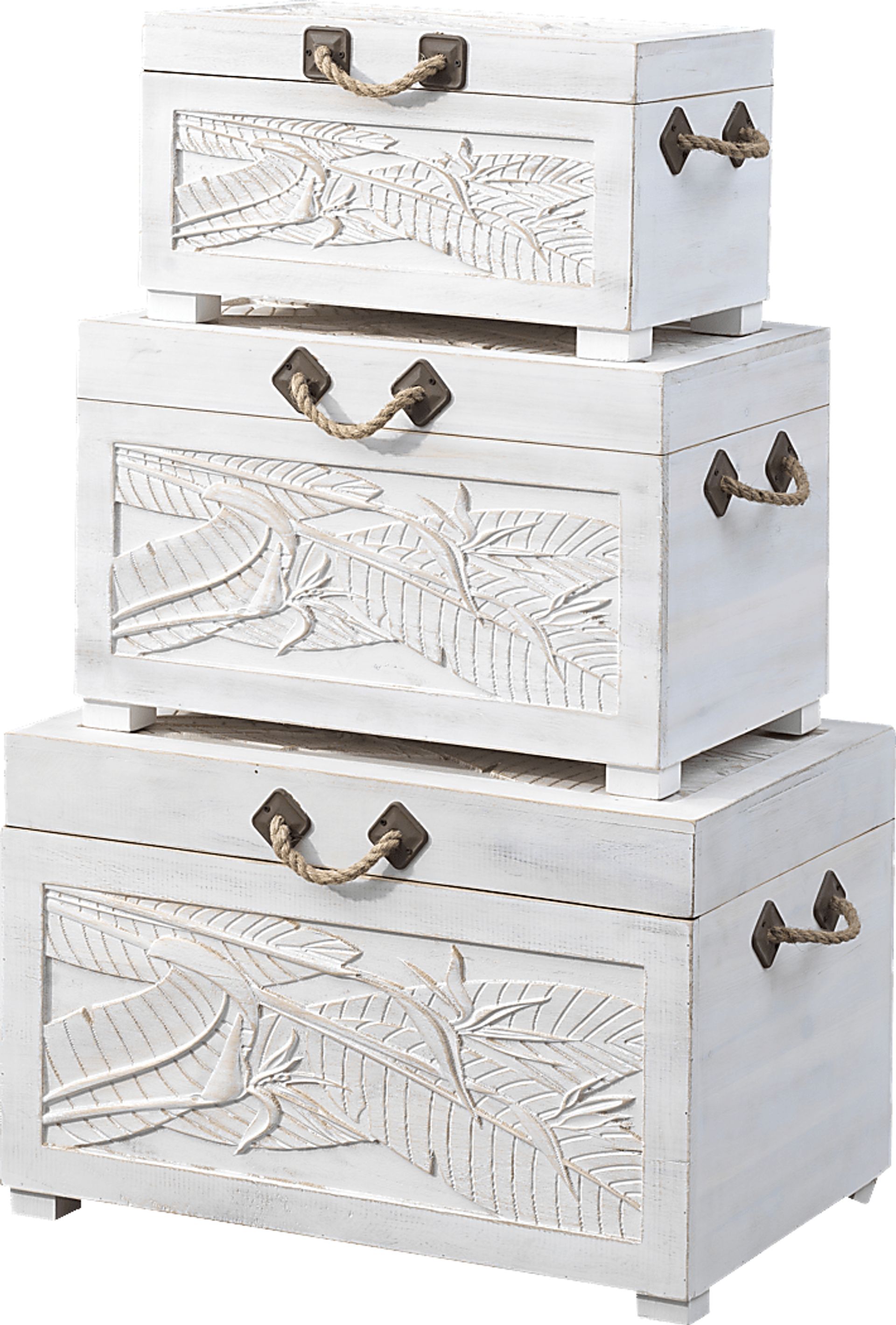 Weldwood White Nesting Tables, Set of 3 - Image 1