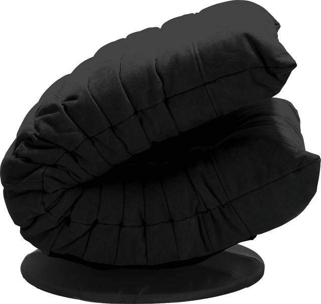 Weleber Black Low Swivel Chair - Thumbnail - Image 3