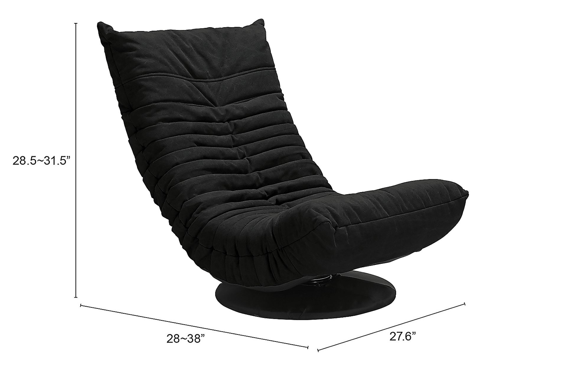 Weleber Black Low Swivel Chair - Image 5