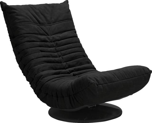 Weleber Black Low Swivel Chair - Thumbnail - Image 1