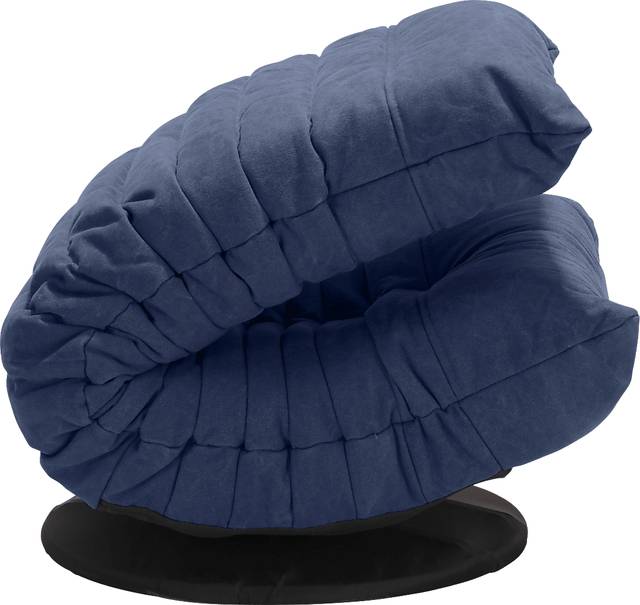 Weleber Blue Low Swivel Chair - Thumbnail - Image 3