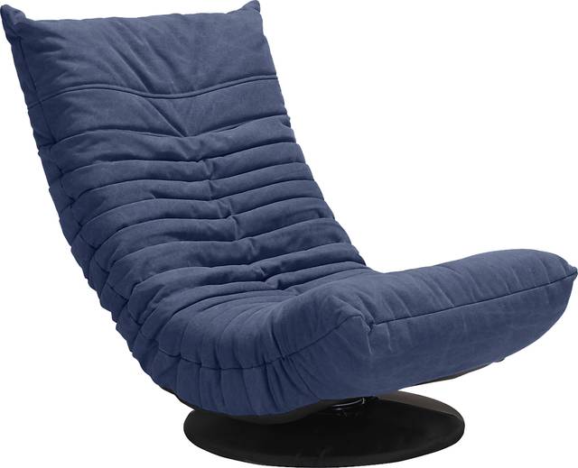 Weleber Blue Low Swivel Chair - Thumbnail - Image 1