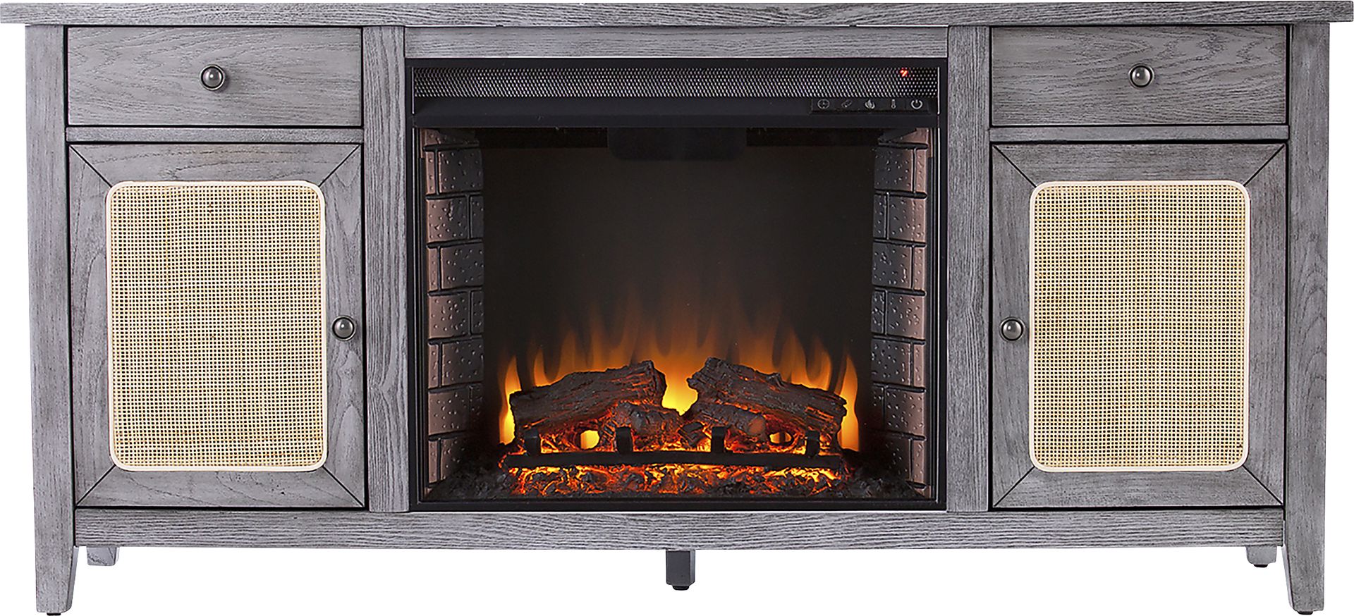 Welford II Gray 58 in. Console with Electric Fireplace - Image 3
