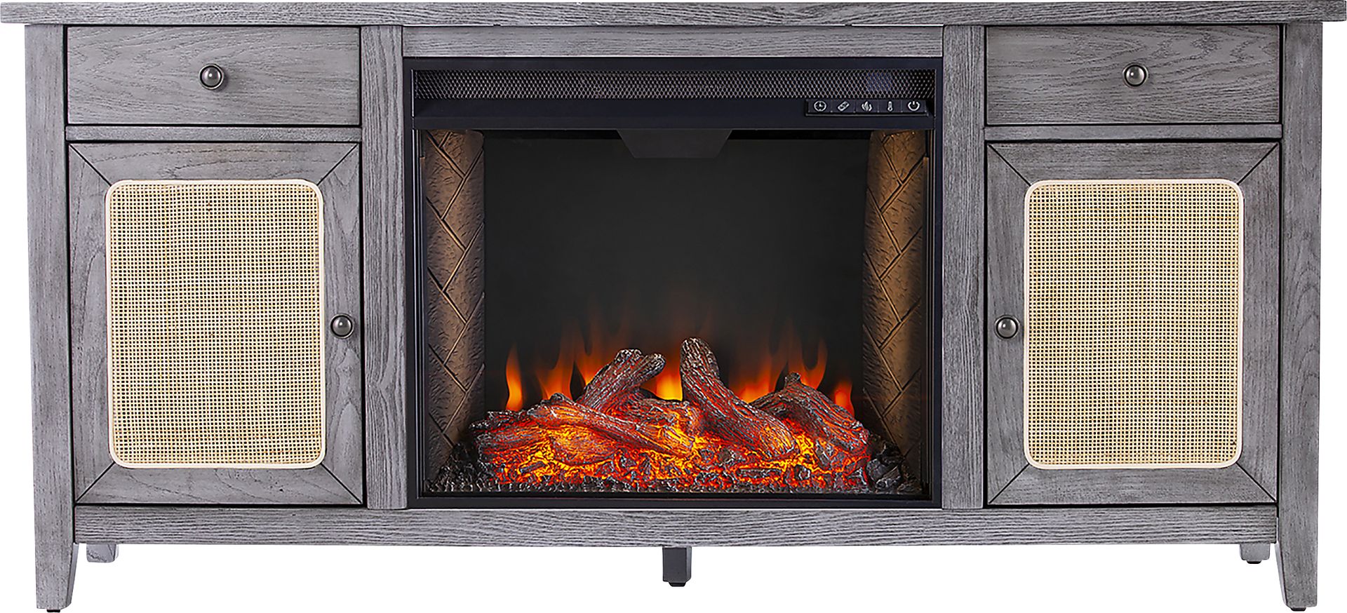 Welford III Gray 58 in. Console with Smart Fireplace - Image 3