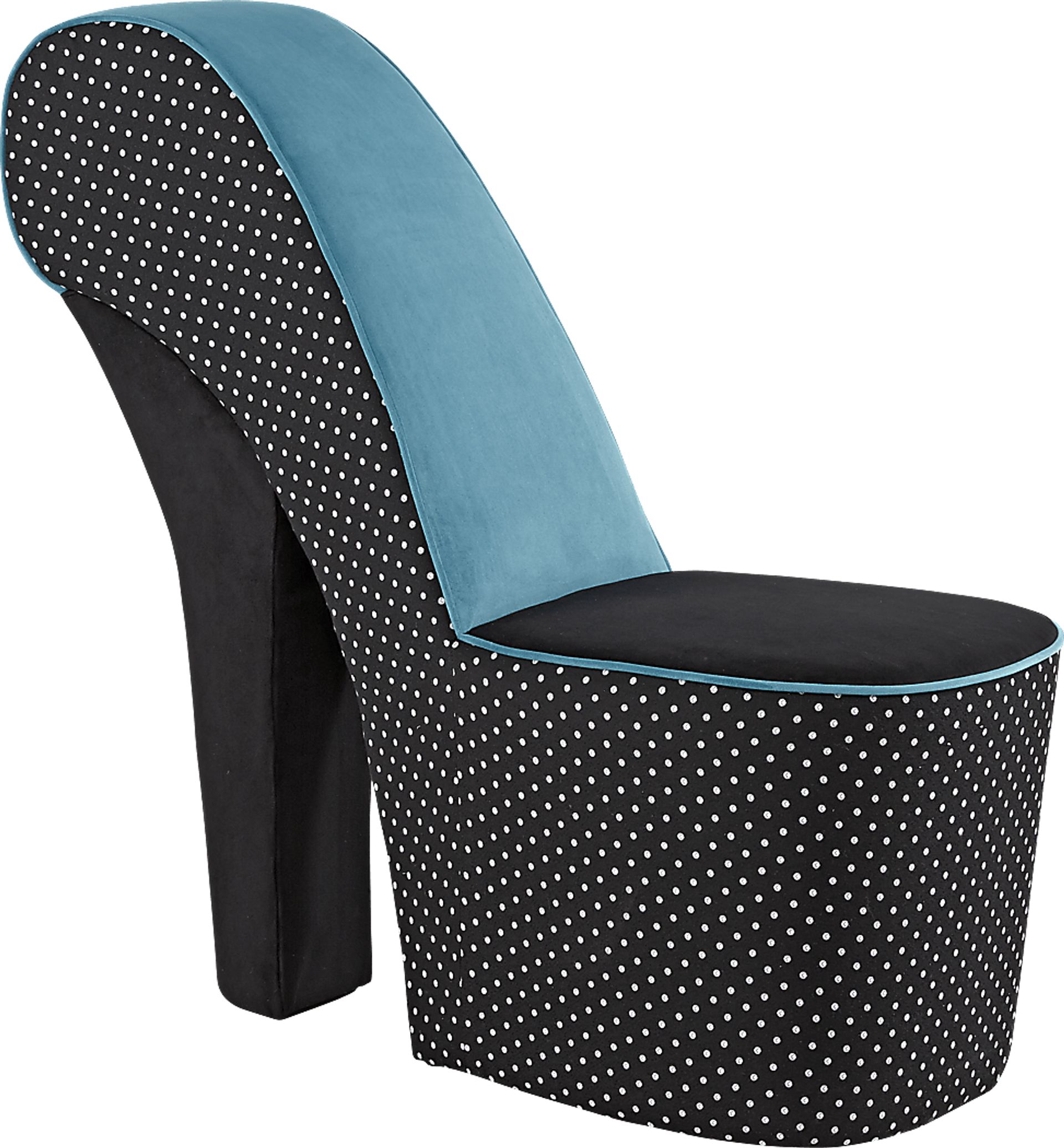 Well-Heeled Blue Polka Dot Chair - Image 1