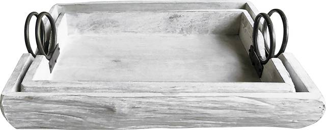 Welleslyglenn White Tray, Set of 2 - Thumbnail - Image 1