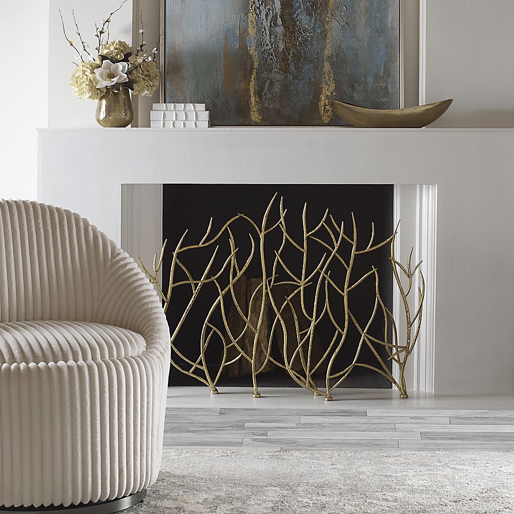 Welyn Gold Fireplace Screen - Thumbnail 2