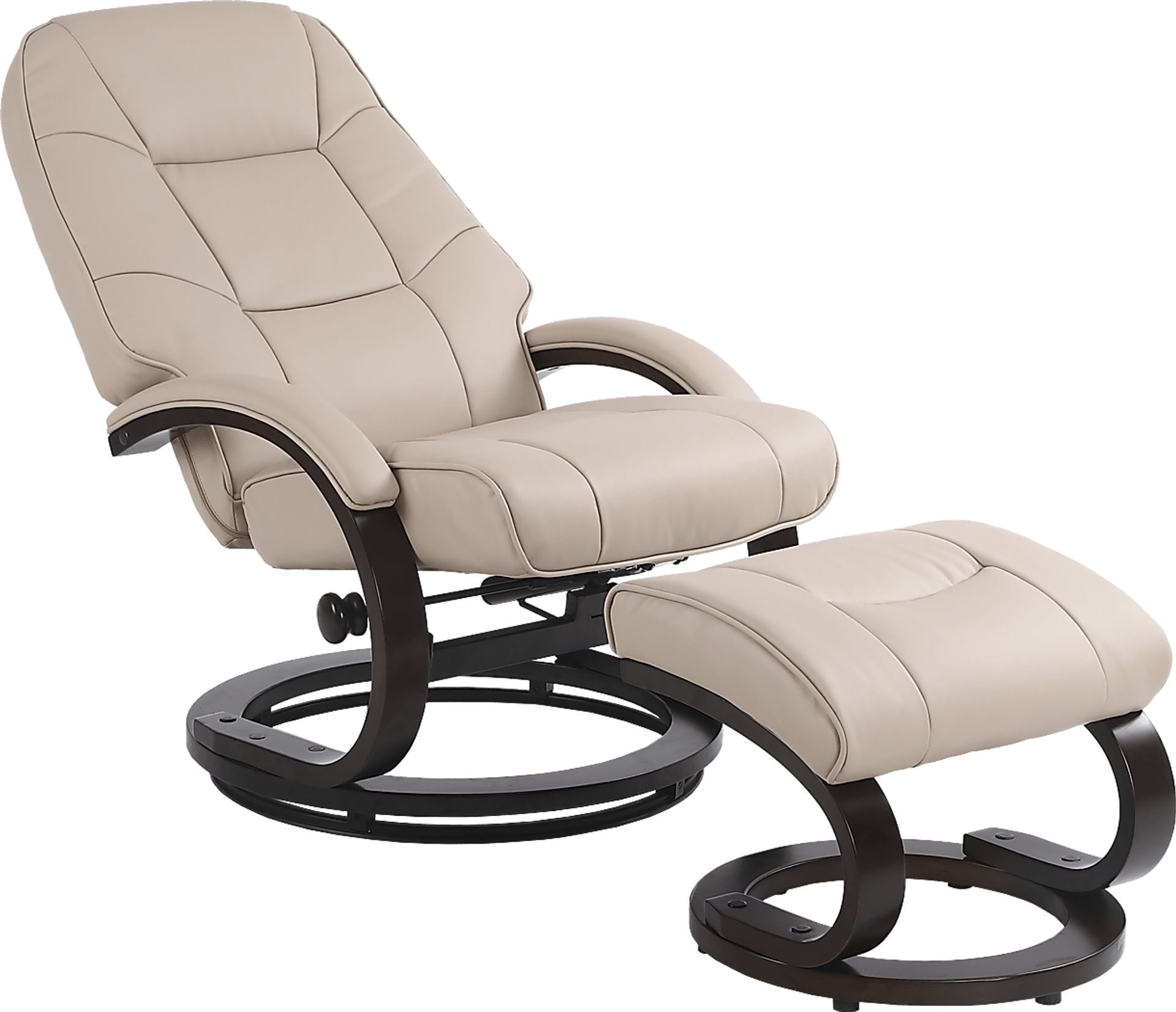 Wenaha Beige Recliner and Ottoman - Image 3