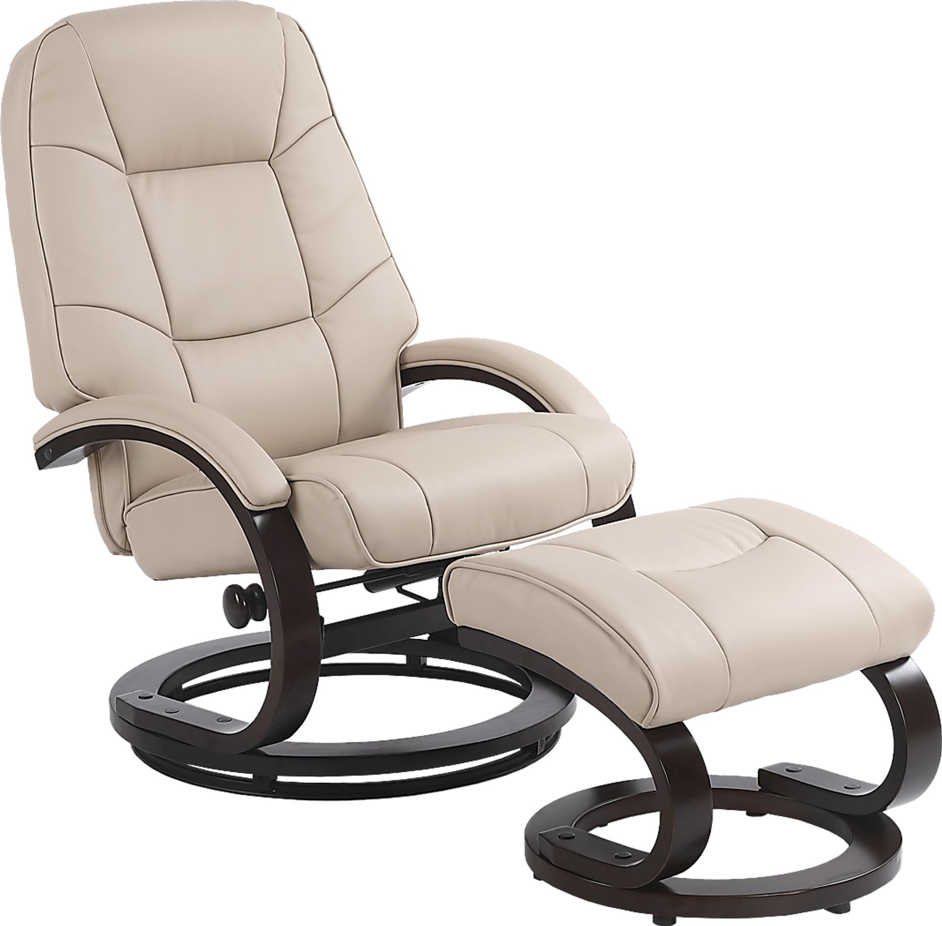 Wenaha Beige Recliner and Ottoman - Image 1
