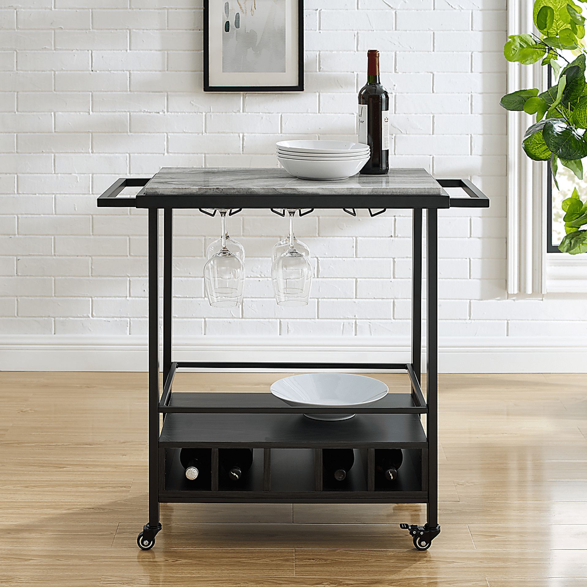 Wendfair Gray Bar Cart - Image 7