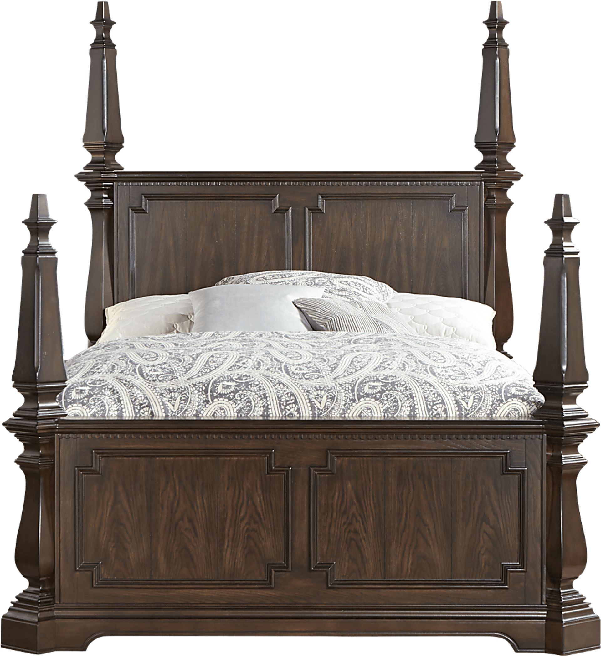 Wentworth Tobacco 4 Pc Queen Poster Bed - Image 1