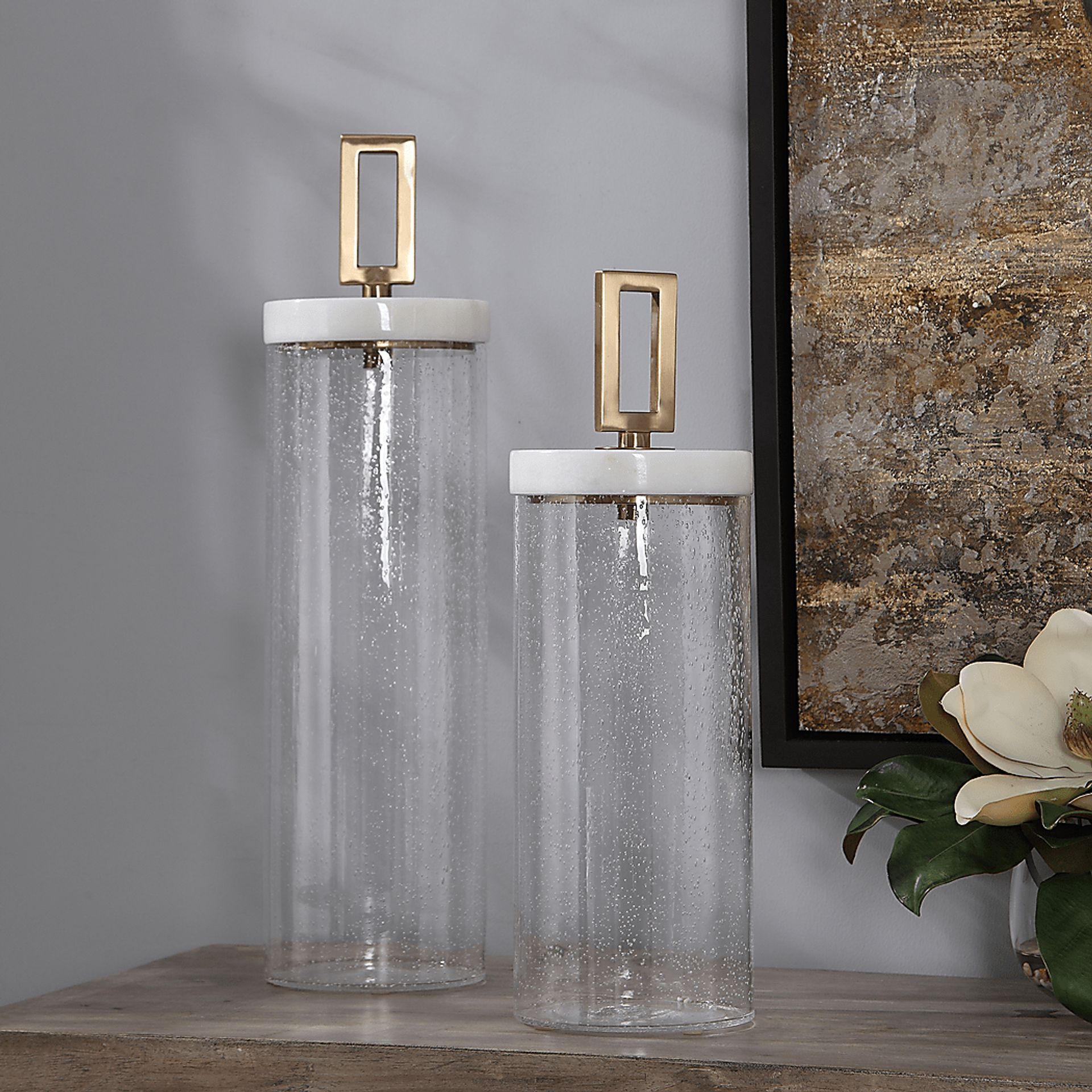 Werkland White Jar, Set of 2 - Image 2