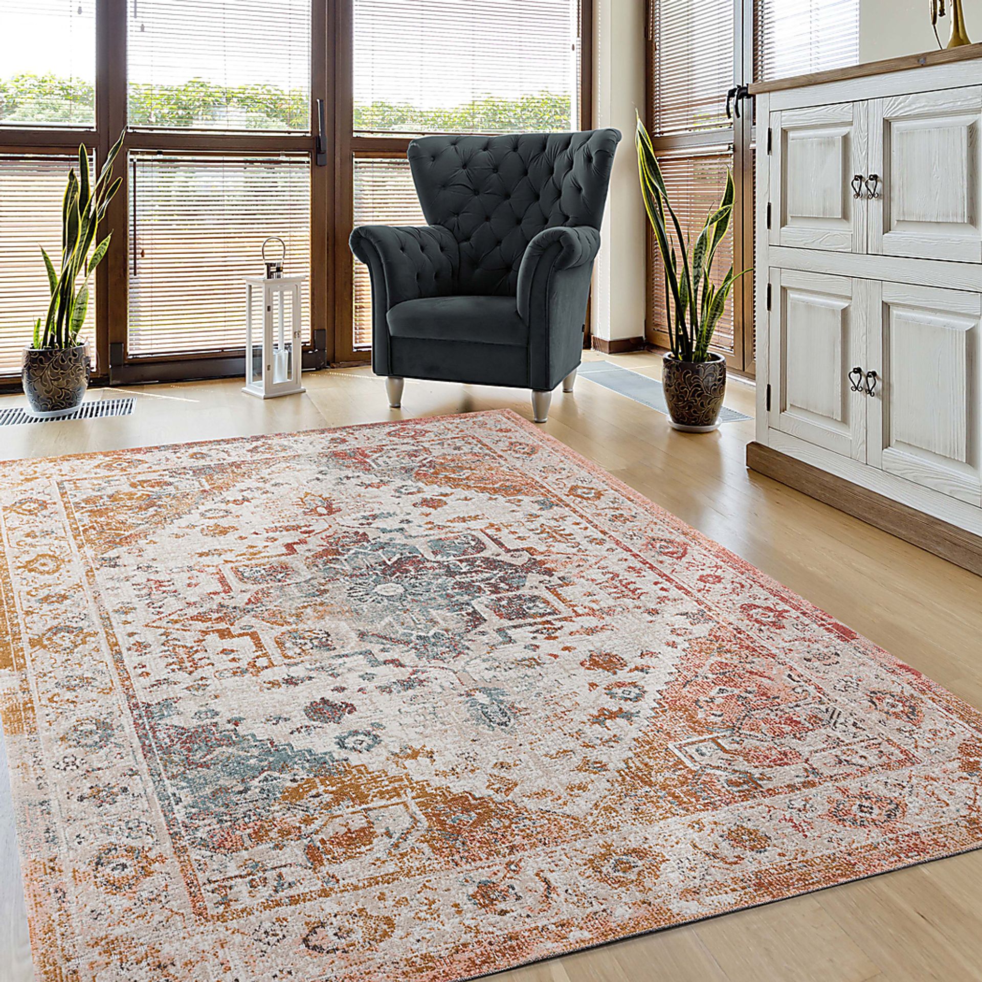 Wesdiac Blue/Cream 7'9 x 9'9 Indoor/Outdoor Rug - Image 2