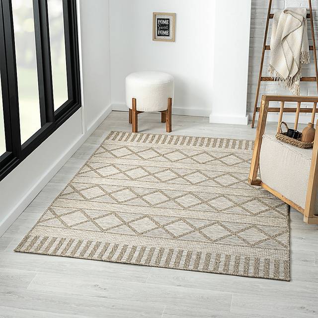 Wesnach Tan 7'10 x 9'6 Indoor/Outdoor Rug - Thumbnail - Image 2