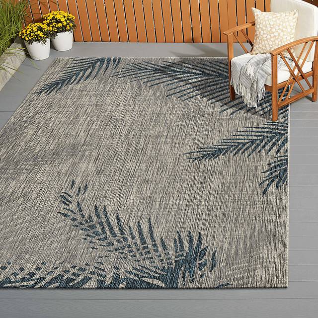 Wesnet Gray/Blue 7'9 x 9'5 Indoor/Outdoor Rug - Thumbnail - Image 2