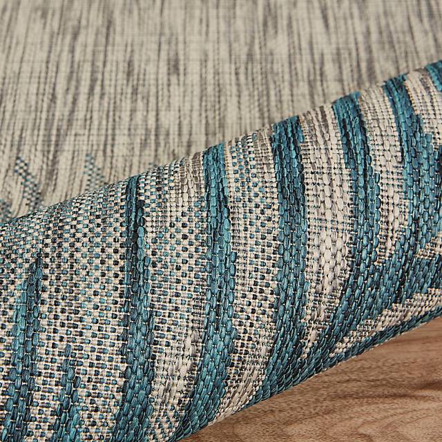 Wesnet Gray/Blue 7'9 x 9'5 Indoor/Outdoor Rug - Thumbnail - Image 6