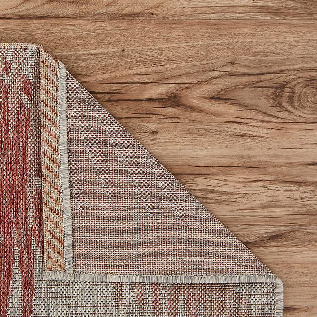 Wesnet Red/Beige 7'9 x 9'5 Indoor/Outdoor Rug - Thumbnail - Image 5