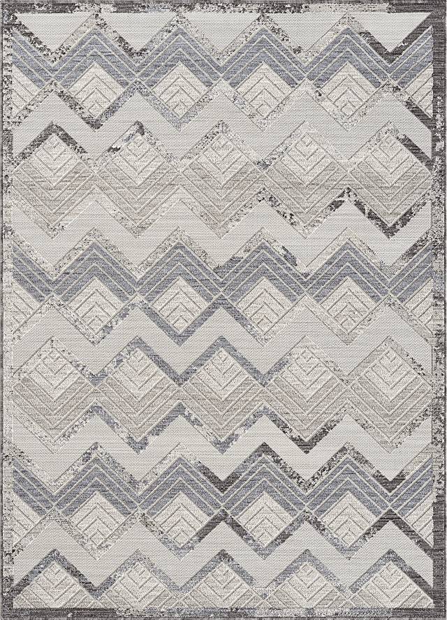 Wessard Blue/Ivory 5' x 7' Indoor/Outdoor Rug - Thumbnail - Image 1
