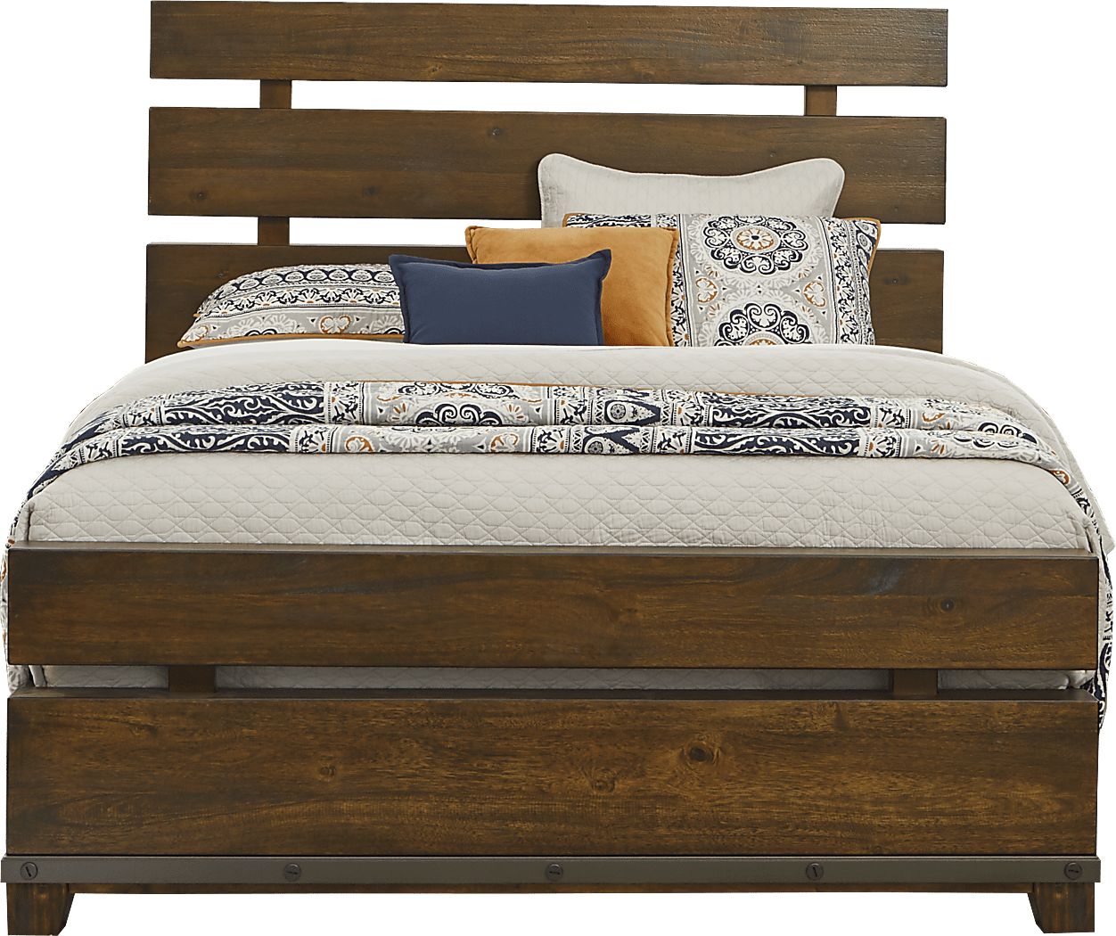 West Hills Brown Dark Wood 3 Pc Queen Panel Bed | Rooms to Go