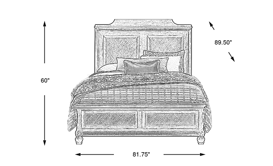 West Indies Brown 3 Pc King Panel Bed