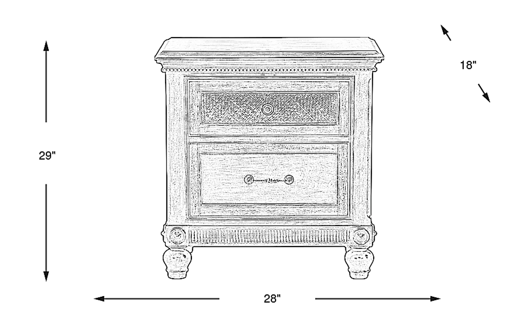 West Indies Brown Nightstand