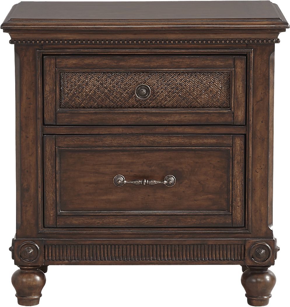 Cindy Crawford West Indies Brown Dark Wood Nightstand