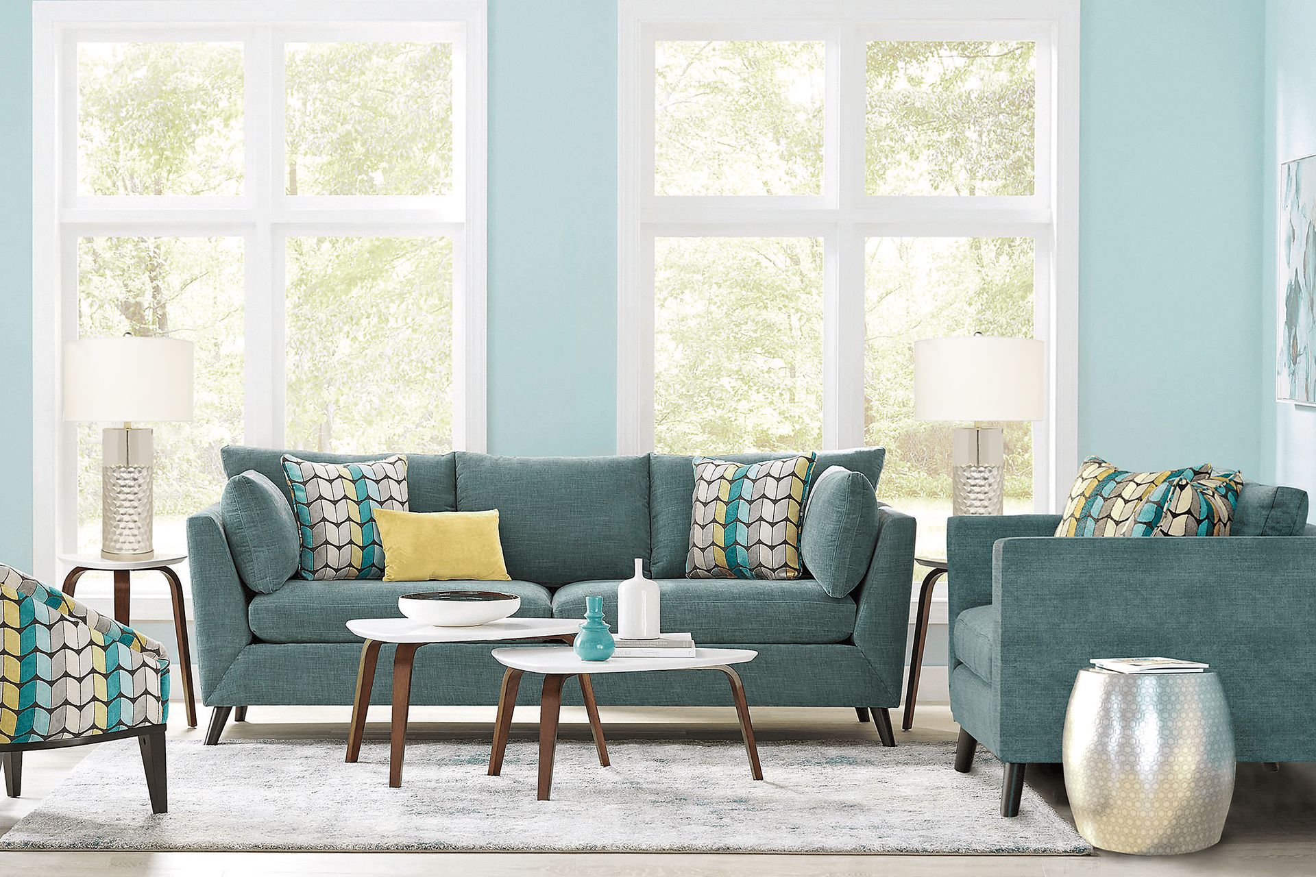 West Loft Teal 8 Pc Living Room - Image 1