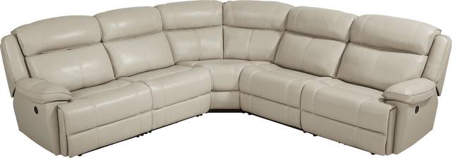 West Valley Beige 5 Pc Leather Power Reclining Sectional - Thumbnail - Image 3