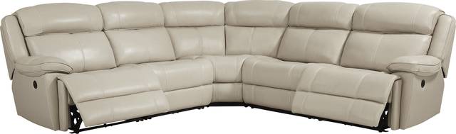 West Valley Beige 5 Pc Leather Power Reclining Sectional - Thumbnail - Image 4