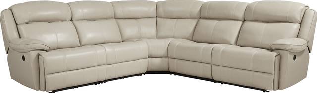 West Valley Beige 5 Pc Leather Power Reclining Sectional - Thumbnail - Image 1