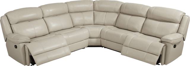 West Valley Beige 8 Pc Leather Reclining Sectional Living Room - Thumbnail - Image 5