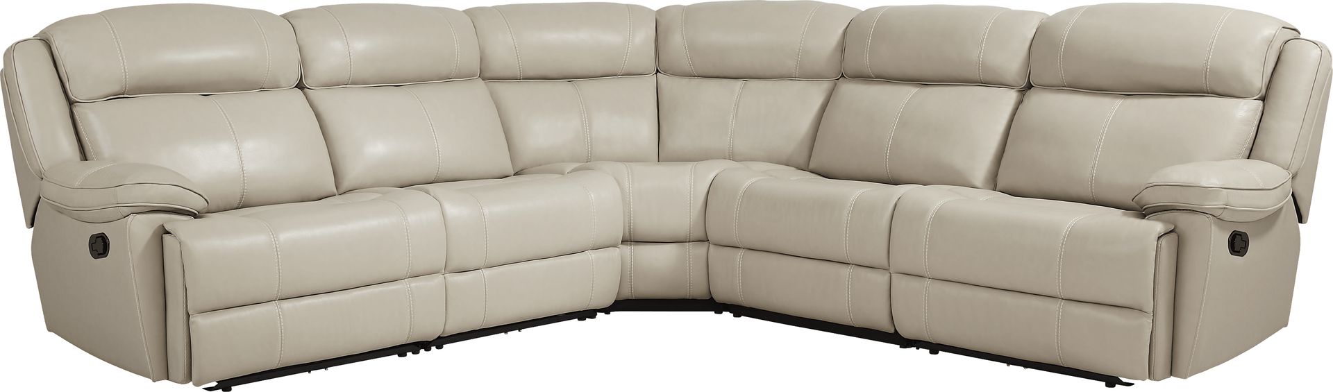 West Valley Beige 5 Pc Leather Reclining Sectional - Image 1