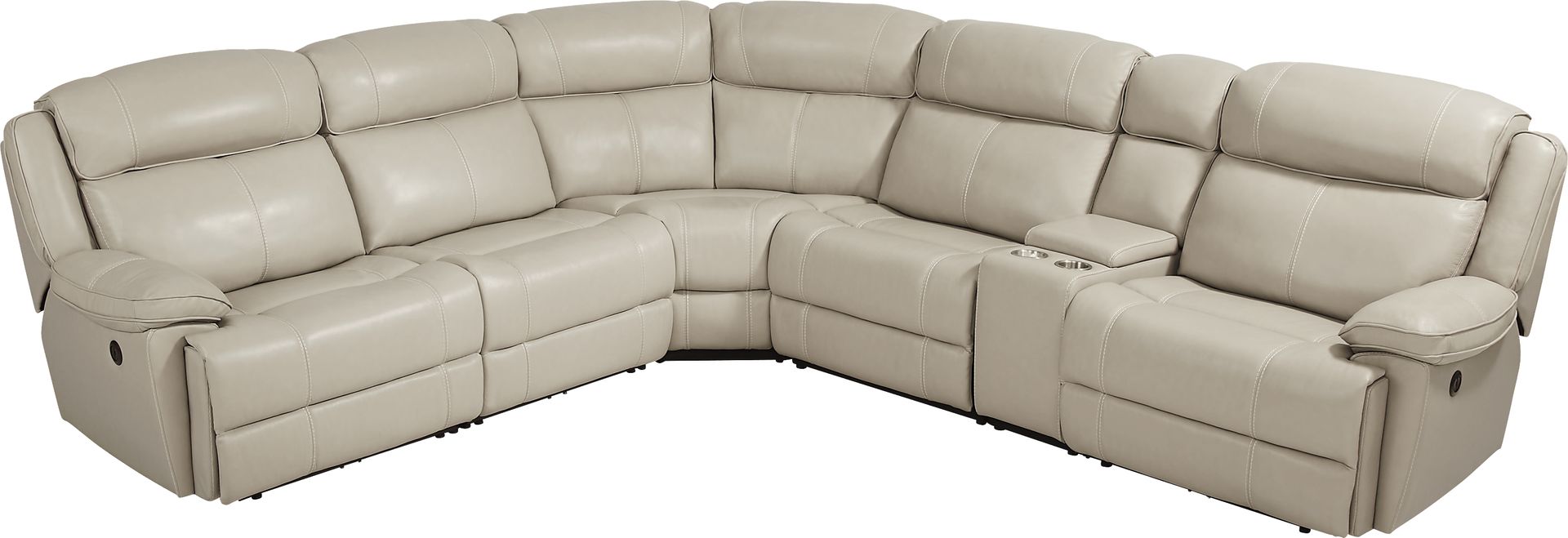 West Valley Beige 10 Pc Leather Power Reclining Sectional Living Room - Image 3