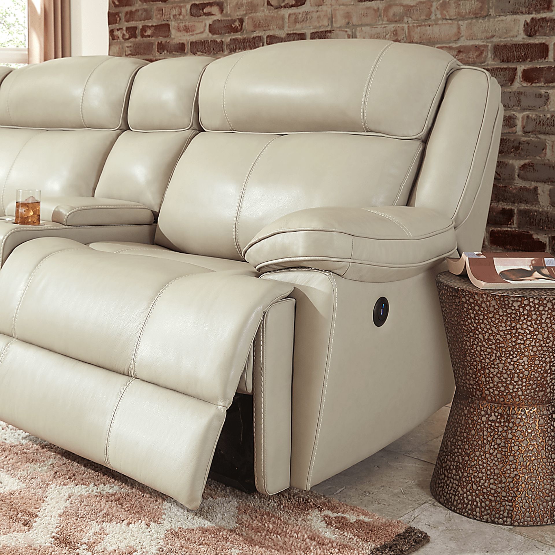 West Valley Beige 10 Pc Leather Power Reclining Sectional Living Room - Image 6