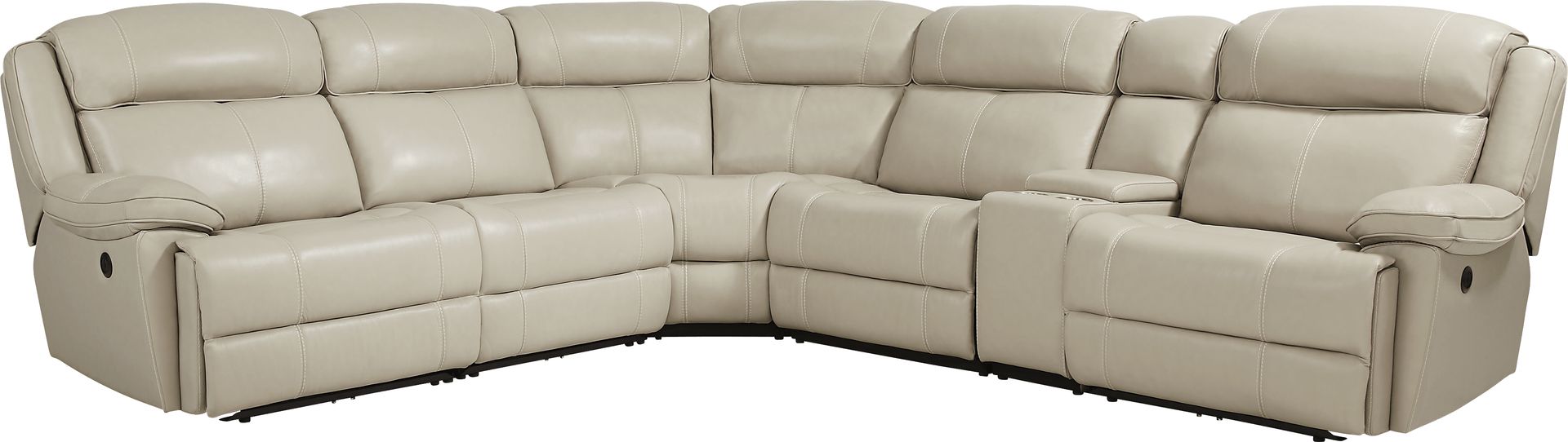 West Valley Beige 10 Pc Leather Power Reclining Sectional Living Room - Image 2