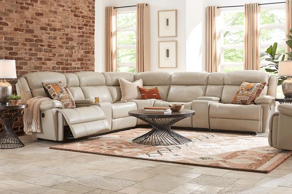 West Valley Leather 7 Pc Power Reclining Sectional