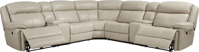 West Valley Beige 7 Pc Leather Power Reclining Sectional - Thumbnail - Image 4