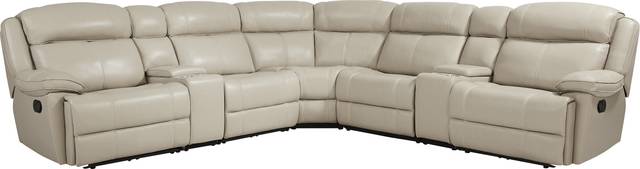West Valley Beige 7 Pc Leather Reclining Sectional - Thumbnail - Image 1