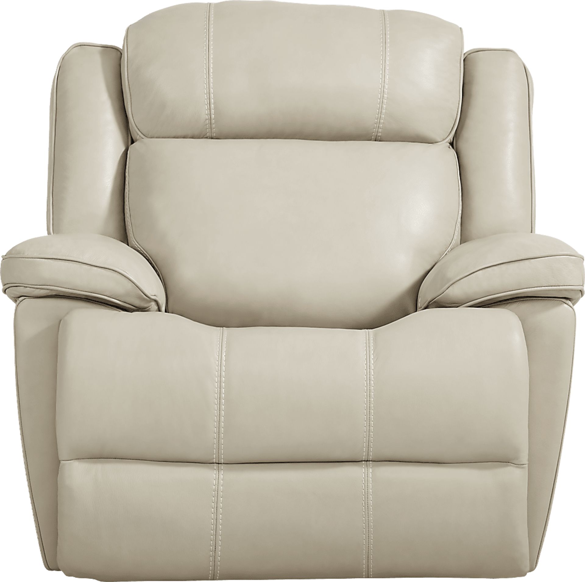 West Valley Beige Leather Glider Recliner - Image 2