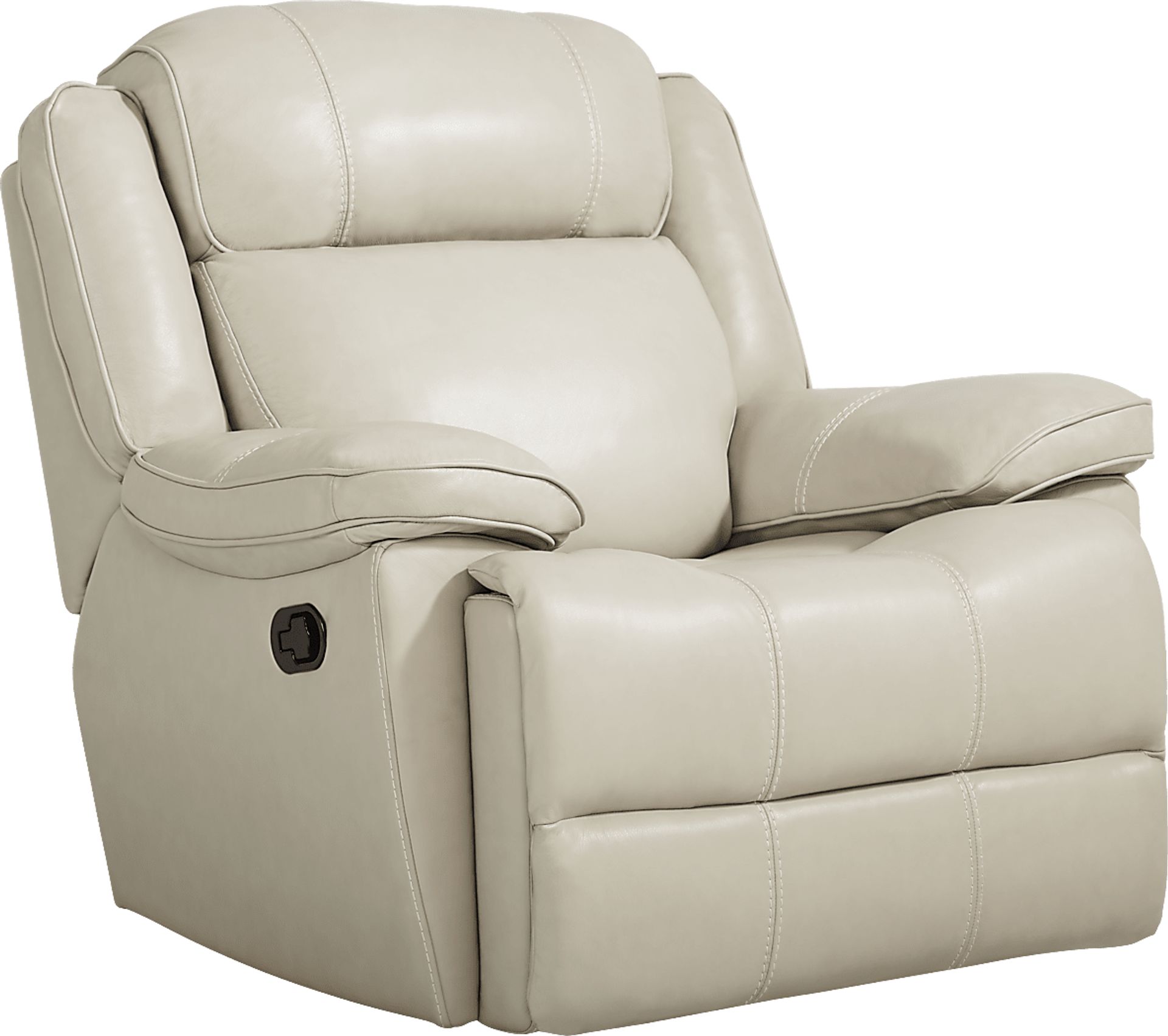 West Valley Beige Leather Glider Recliner - Image 1