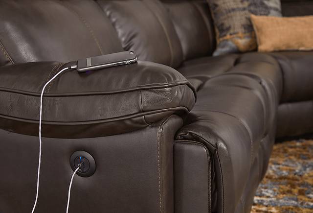 West Valley Brown 8 Pc Leather Power Reclining Sectional Living Room - Thumbnail - Image 5