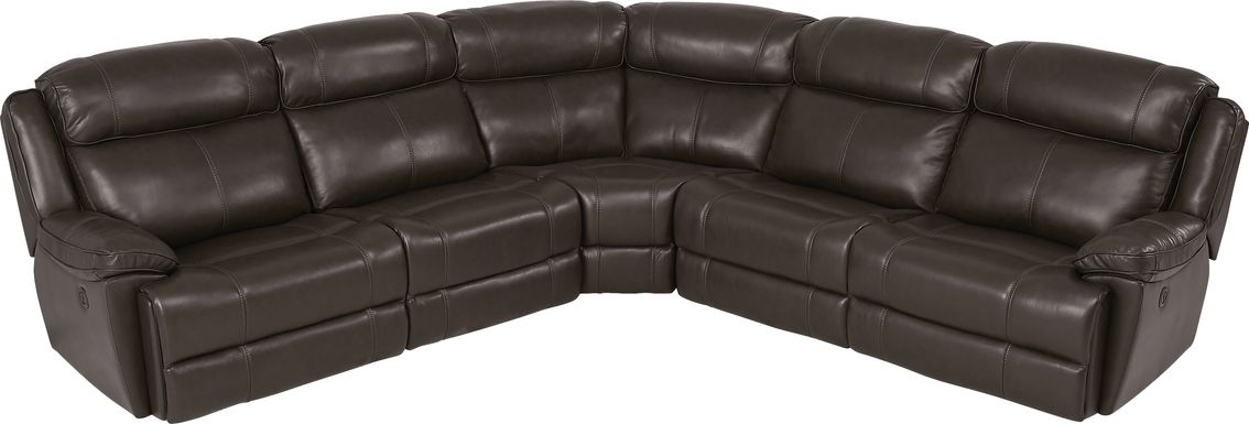West Valley Leather 5 Pc Power Reclining Sectional