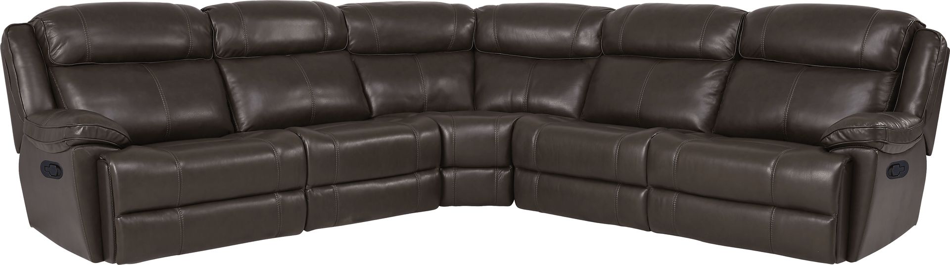 West Valley Brown 5 Pc Leather Reclining Sectional - Image 3