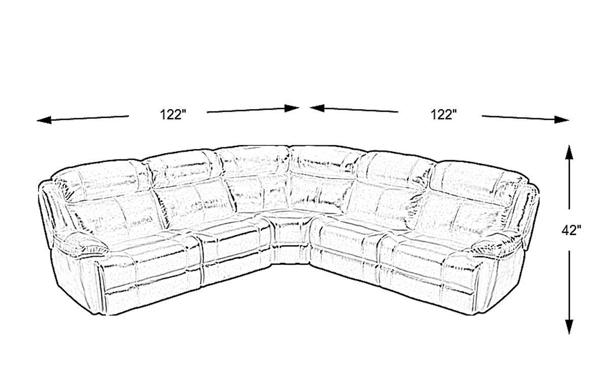 West Valley Brown Leather 5 Pc Non-Power Reclining Sectional | Rooms to Go