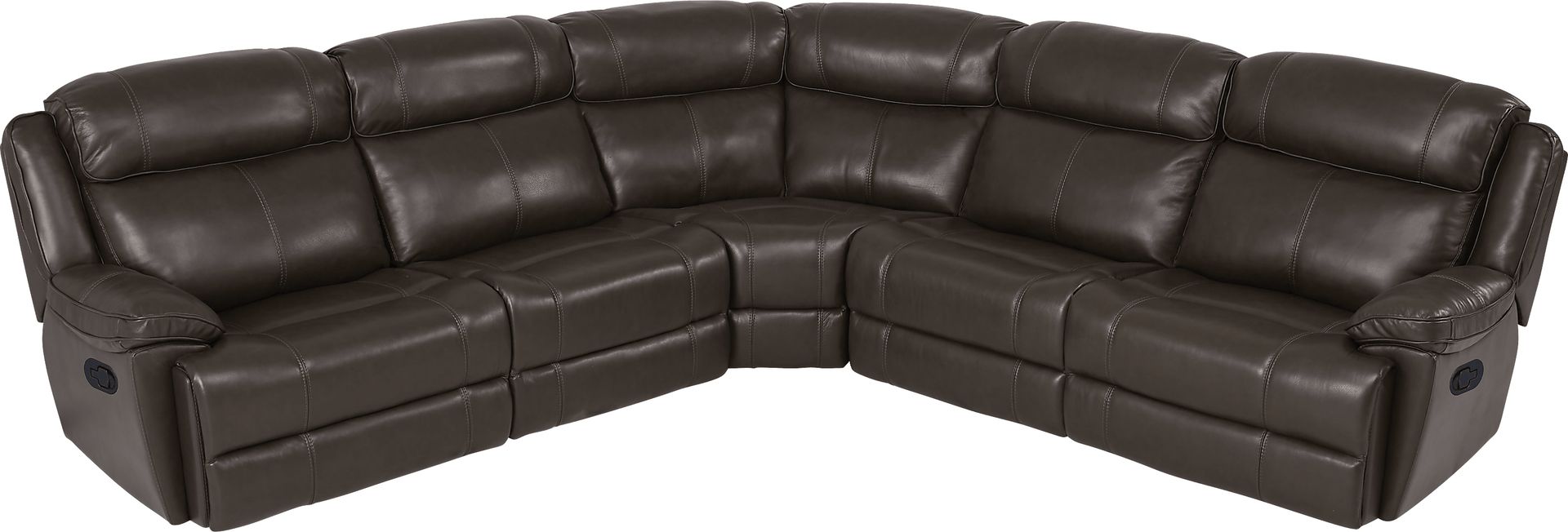 West Valley Brown 5 Pc Leather Reclining Sectional - Image 1